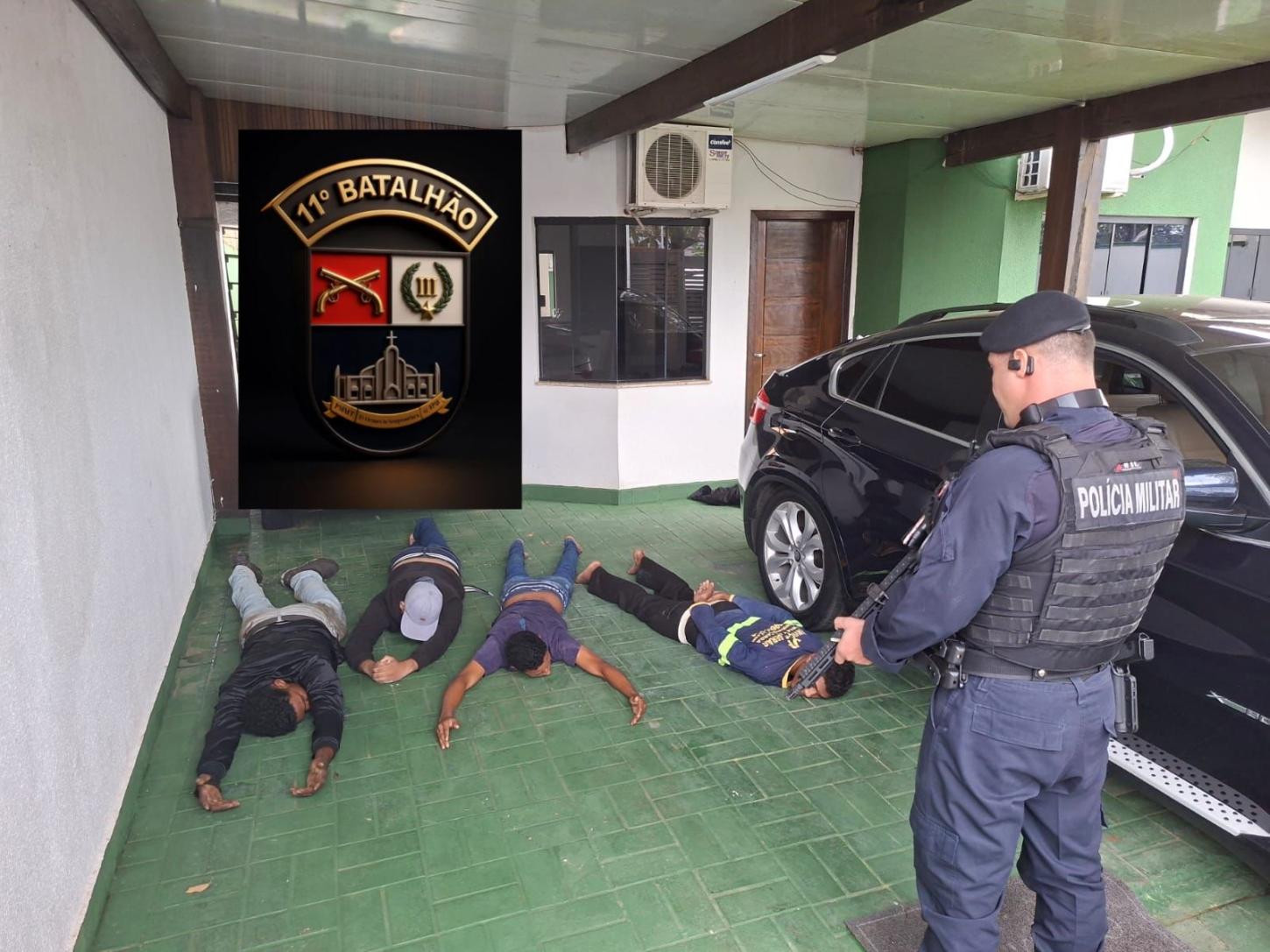 PM frustra roubo a residência em Sinop e prende quatro bandidos