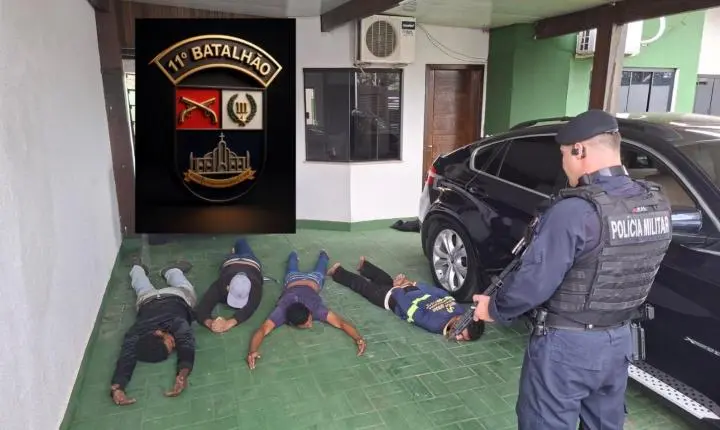 PM frustra roubo a residência em Sinop e prende quatro bandidos